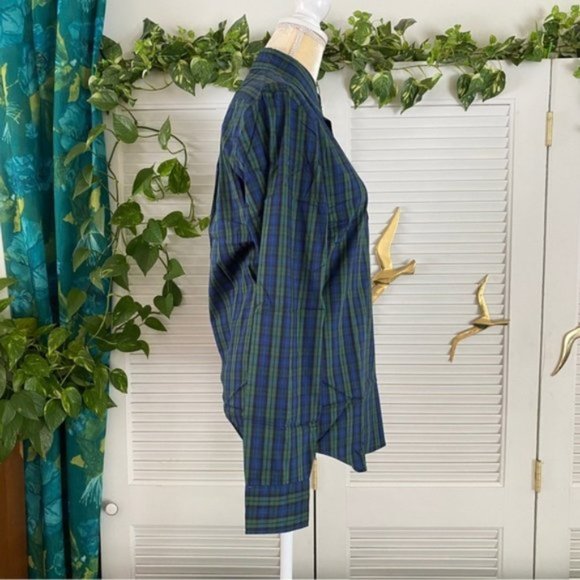 J. Crew | Slim Performance Twill Shirt Buttondown Long Sleeve Pine Plaid Green - Picture 8 of 14